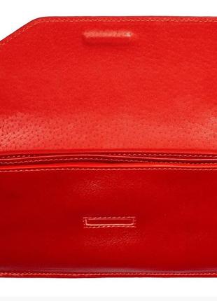 Женский кожаный кошелек grande pelle,кошелек с монетницей и отделением для телефона,красный цвет, глянцевый