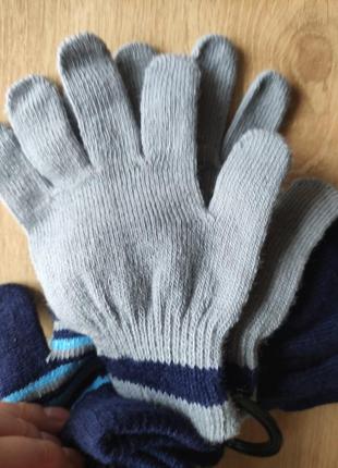 Комплект детских  трикотажных перчаток на мальчика, германия, 7-8 лет.4 фото