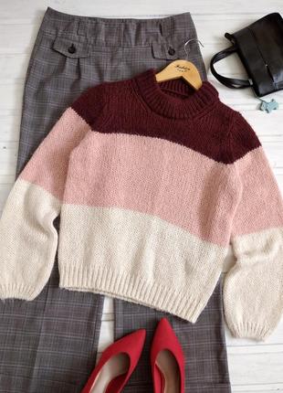 Теплий комбінований светрик