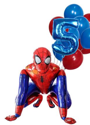 Человек паук шарики цифра 3,4,6,7,8,9 фольга набор 10 эл2 фото