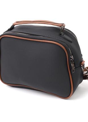 Практичная женская сумка из эко-кожи vintage 18706 черный2 фото