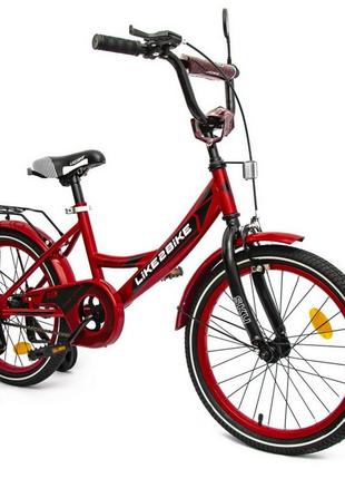 Велосипед детский 2-х колесный 18'' 211801 (rl7t) like2bike sky, бордовый, рама сталь, со звонком