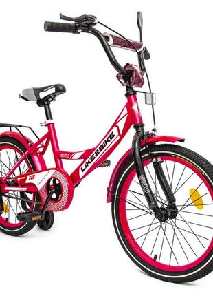 Велосипед детский 2-х колесный 18'' 211804 (rl7t) like2bike sky, розовый, рама сталь, со звонком