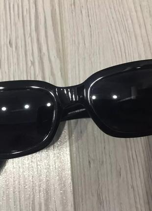 Солнцезащитные очки тигровые чёрные узкие квадратные4 фото