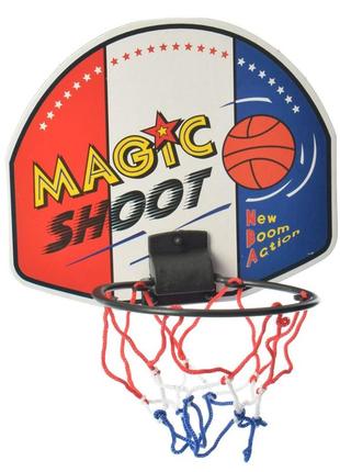 Баскетбольное кольцо m 5716-1-3 щит 21 см, сетка, мяч 7,5см (magic shoot)