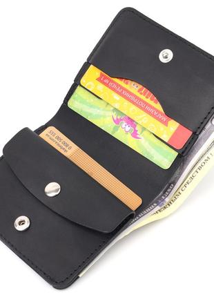 Матовое мужское портмоне из натуральной кожи shvigel 16600 черный4 фото