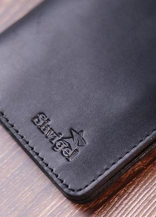 Матовое мужское портмоне из натуральной кожи shvigel 16600 черный8 фото