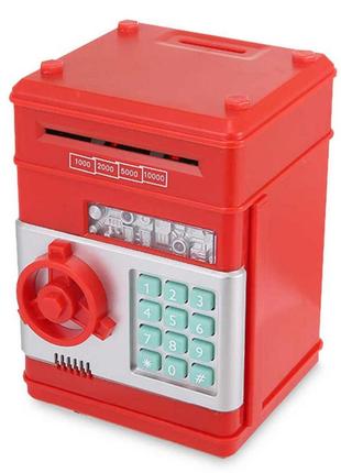 Детская копилка-сейф с кодом mk 4524 с купюроприемником (красный)