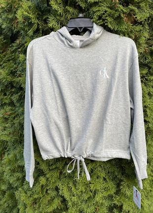 Женская кофта calvin klein худи (ck pearl grey hoodie) c америки m