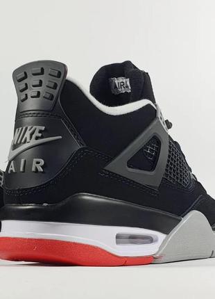 Кросівки жіночі nike air jordan 4 black red7 фото