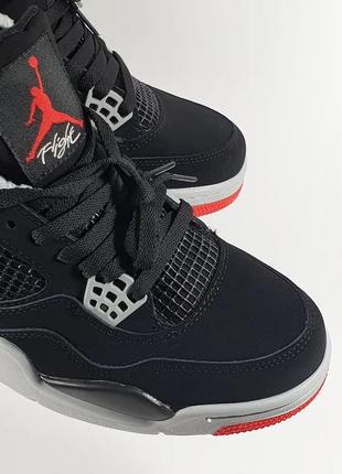 Кросівки жіночі nike air jordan 4 black red9 фото