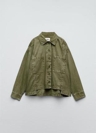 Zara куртка рубашечного кроя с асимметричным низом, размер s3 фото