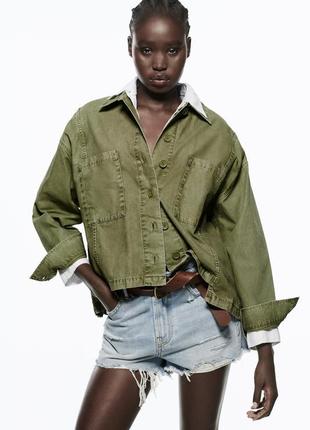 Zara куртка рубашечного кроя с асимметричным низом, размер s5 фото