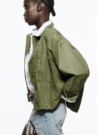 Zara куртка рубашечного кроя с асимметричным низом, размер s7 фото