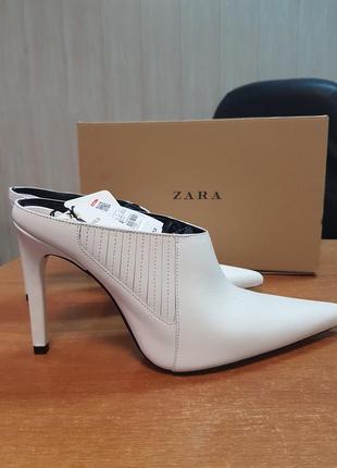 Кожаные мюли zara размер 39