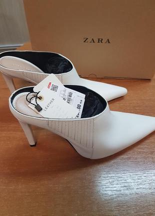 Кожаные мюли zara размер 39