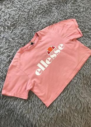 Вкорочена футболка кроп топ ellesse оригінал рожева1 фото