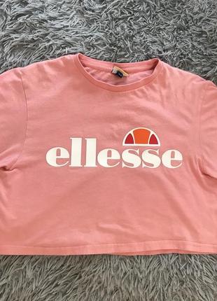 Вкорочена футболка кроп топ ellesse оригінал рожева2 фото