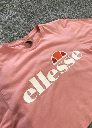 Вкорочена футболка кроп топ ellesse оригінал рожева3 фото