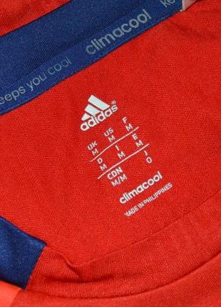 Брендовая яркая красная футбольная спортивная футболка adidas climacool филиппины3 фото