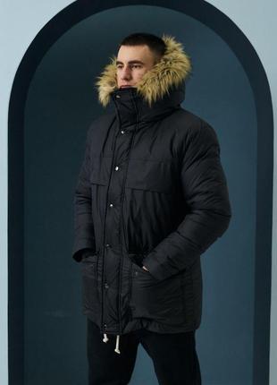 Куртка зима аляска черная, парка, курточка