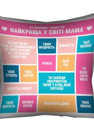 Подушка найкраща у світі мама 40х40см, 124899