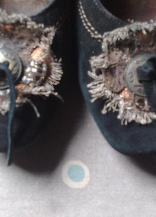 Натуральные замшевые туфли epiffani, france, с металлическим каблуком 8 см5 фото