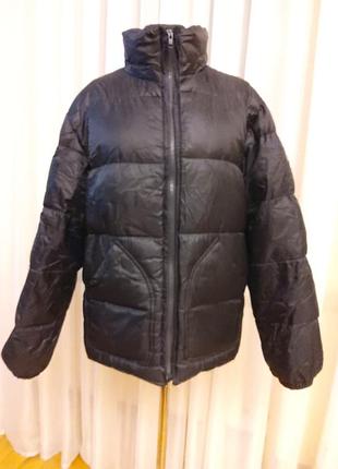 Черный пуховик  куртка с капюшоном  унисекс diesel  раз. m - l