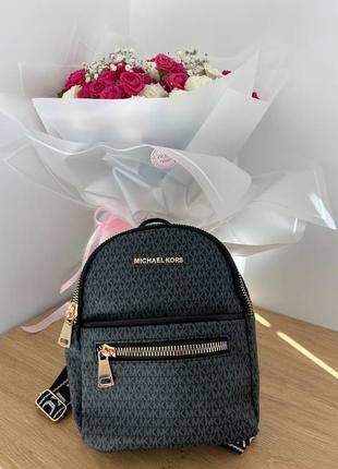 ❤️ стильний чорний сірий жіночий шкіряний брендовий рюкзак женский серый черный кожаный мини рюкзак michael kors2 фото