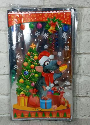 Новогодняя подарочная упаковка для конфет 20см 35см мышонок (100 шт)3 фото
