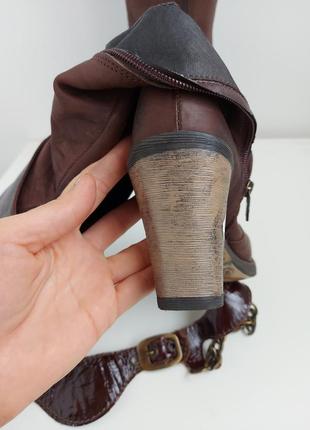 Excla шкіряні чоботи в жокейском стилі з ланцюгами + сумочка в подарунок6 фото