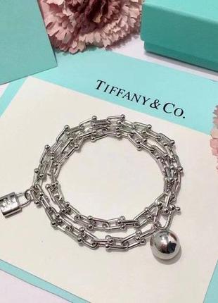 Браслет женский два оборота ювелирная сталь позолота в стиле тиффани tiffany