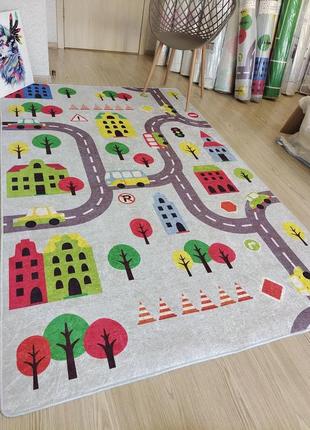 Напольний дитячий килимок в кімнату дорога 140х190 см.2 фото