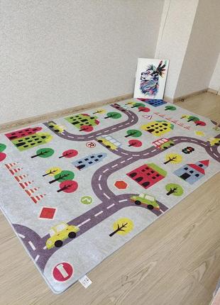 Напольний дитячий килимок в кімнату дорога 140х190 см.4 фото