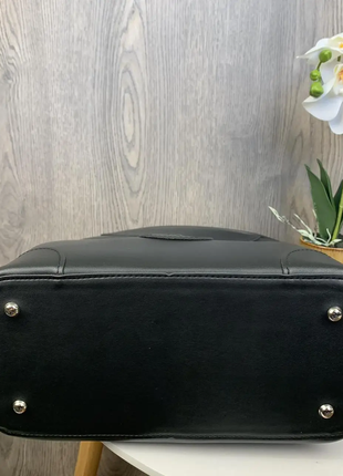 Жіночий міський новий стильний чорний белый рюкзак портфель сумка ранець3 фото