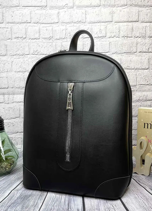 Жіночий міський новий стильний чорний белый рюкзак портфель сумка ранець1 фото