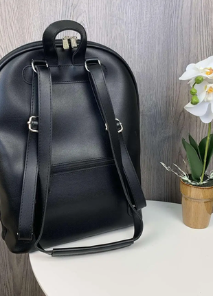 Жіночий міський новий стильний чорний белый рюкзак портфель сумка ранець6 фото