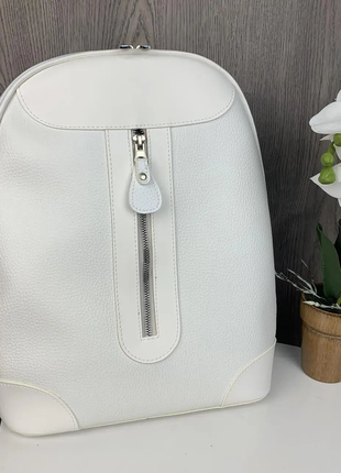 Жіночий міський новий стильний чорний белый рюкзак портфель сумка ранець2 фото