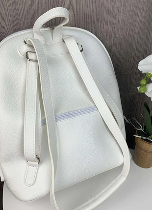 Жіночий міський новий стильний чорний белый рюкзак портфель сумка ранець4 фото