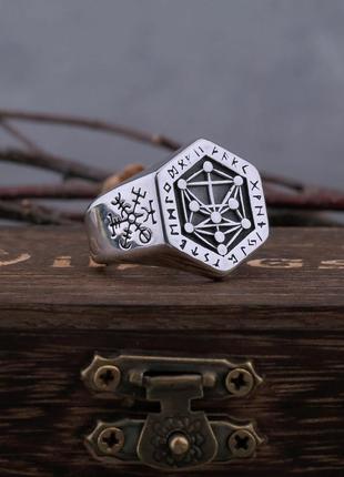 Мужское кольцо печатка vikings в стиле панк3 фото