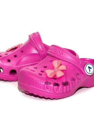 Кроксы шлепанцы для девочки. босоножки сандалеты пляжные. резиновые тапочки сабо crocs (малиновые) 26-27