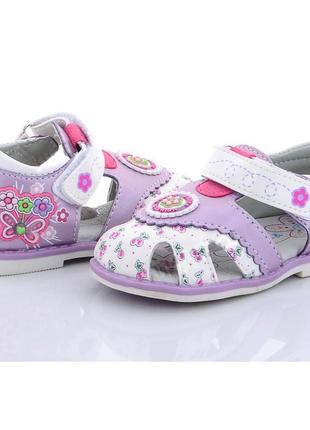 Сандалі для дівчинки. босоніжки для дівчинки сандалії дитячі ортопедичні взуття дитяче, 24-й розмір бузкові