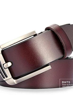 Кожаный ремень мужской из натуральной кожи. мужской ремень пояс для джинсов черный