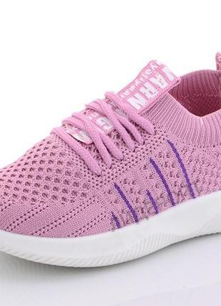 Кроссовки детские легкие летние для девочки. слипоны кеды дышащие на лето, 26 размер (розовые)