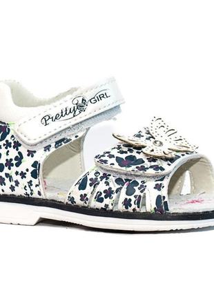 Сандали для девочки. босоножки для девочки сандалии детские ортопедические обувь детская, 23 размер (белые)