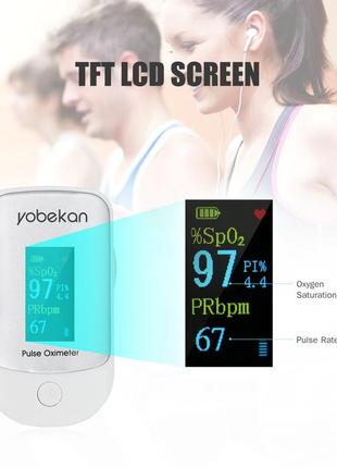 Пульсоксиметр на палець pulse oximeter yobecan. оксиметром, пульсометр5 фото