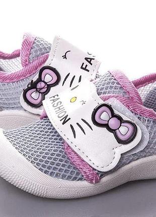 Кросівки дитячі легкі літні з текстильним верхом для дівчинки. сліпони повітропроникні на літо, 22 розмір (сірі)