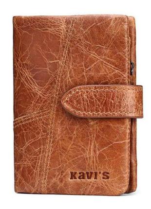Чоловічий гаманець з натуральної шкіри. шкіряний гаманець чоловічий портмоне зі шкіри світло-коричневий