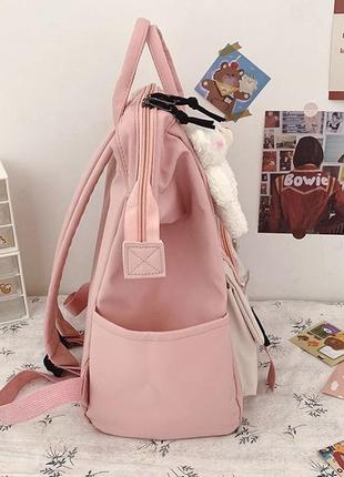 Шкільний підлітковий рюкзак, сумка-портфель для дівчинки 5-11 класу в наборі зі значками e...