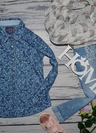 4 - 5 років 110 см дуже крута модна фірмова джинсова сорочка квіти